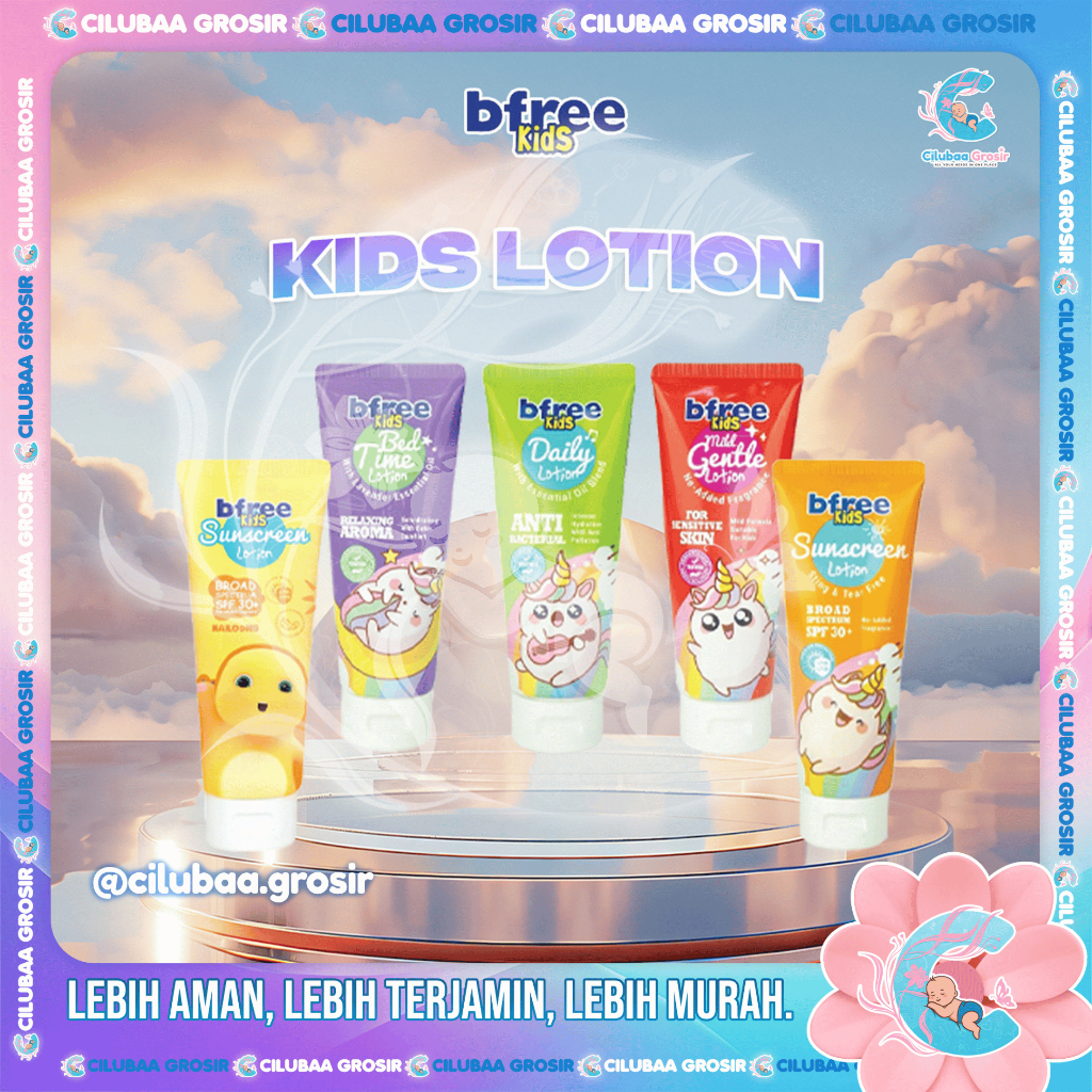 BFREE Kids Lotion All Series 100ml || Bfree Kids Sunscreen SPF30+ || Daily || Mild & Gentle || Bed T