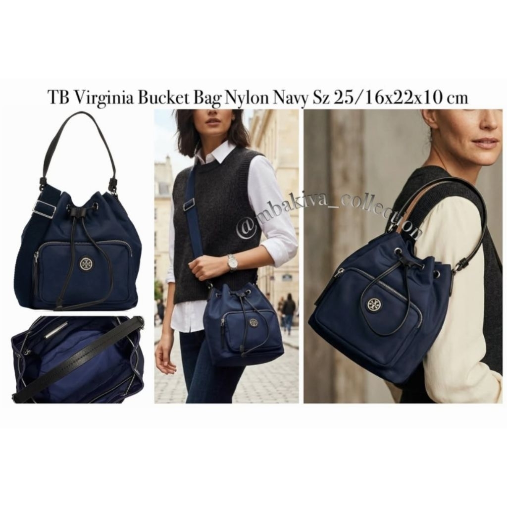 TB Virginia Bucket Bag Nylon Navy