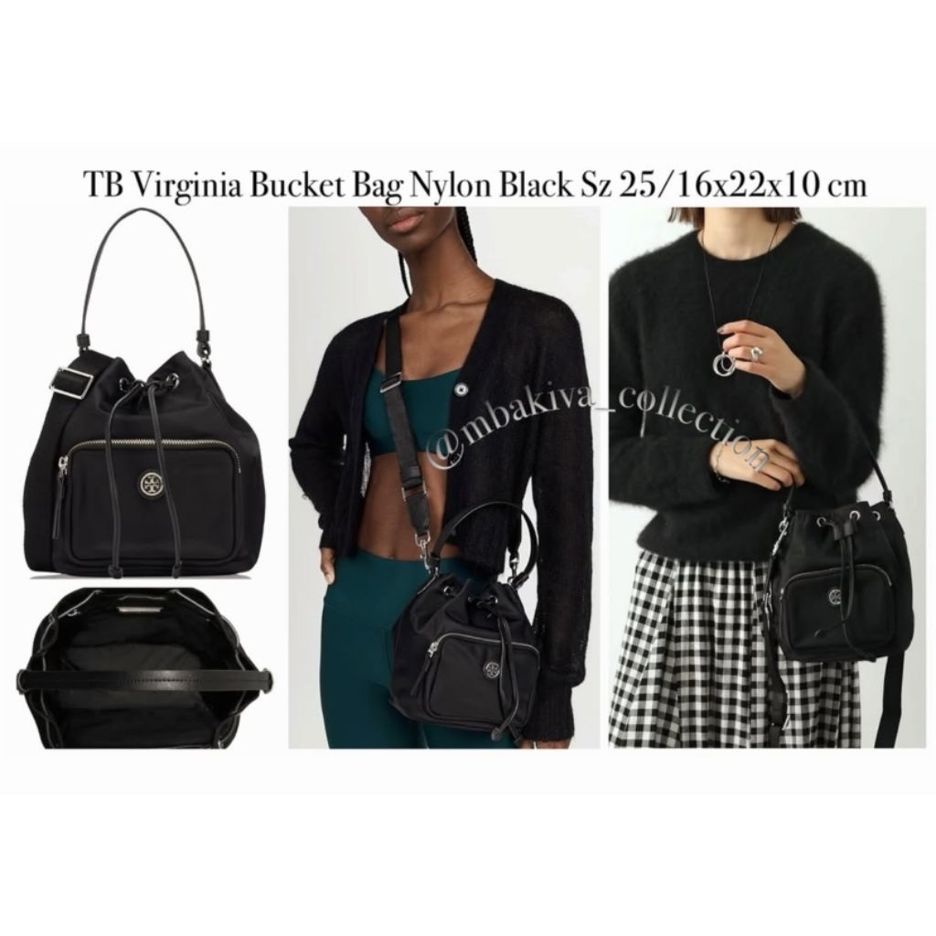 TB Virginia Bucket Bag Nylon Black