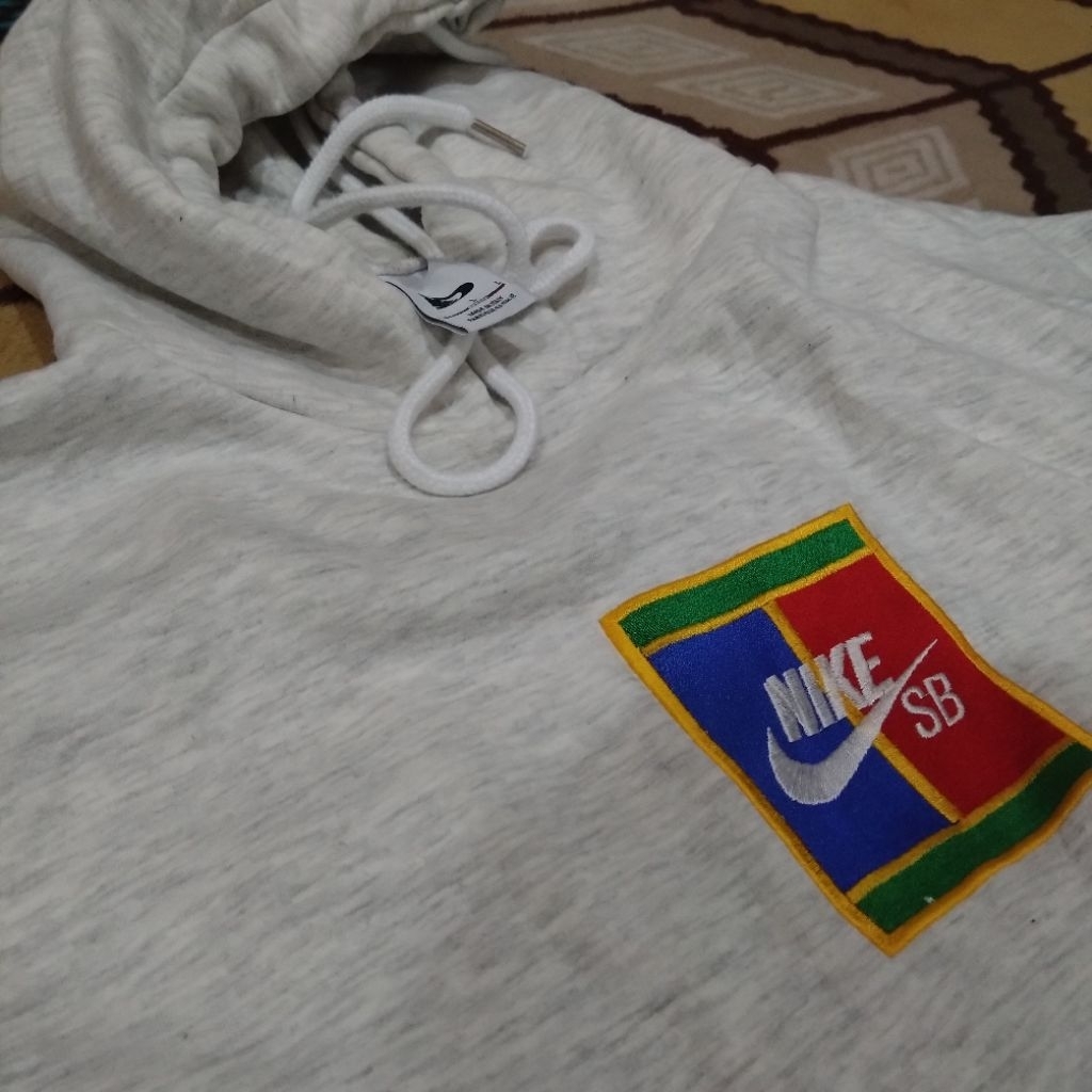 Nike Court SB Tennis Padel Tenis Hoodie Fleece Sweater Abu/Grey Misty Large L