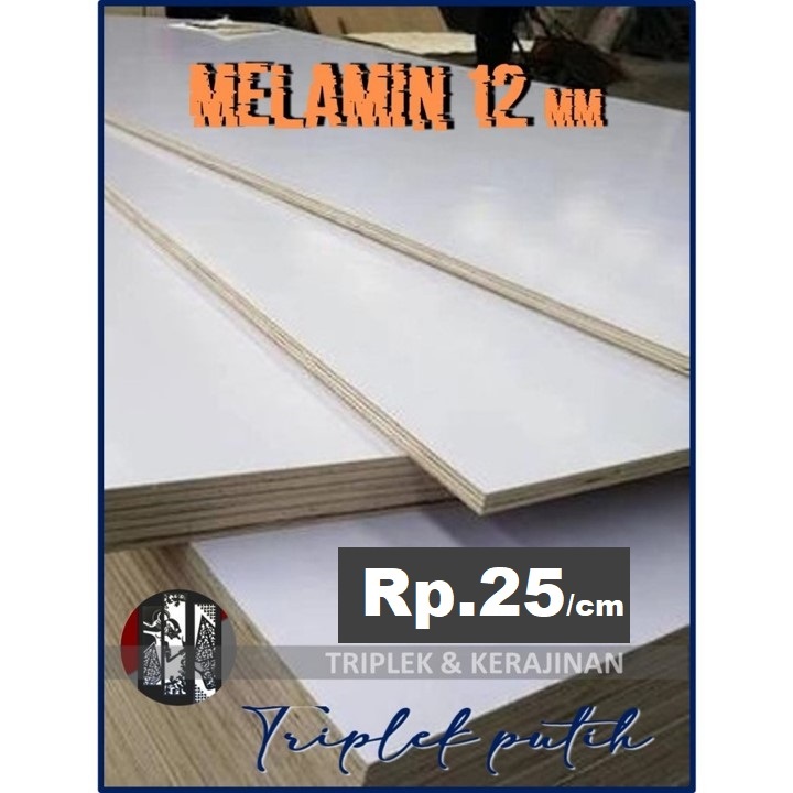 TRIPLEK MELAMIN 12mm Custom Harga Rp25/cm (BACA Cara Ordernya Dideskripsi) Triplek Putih 12 mm