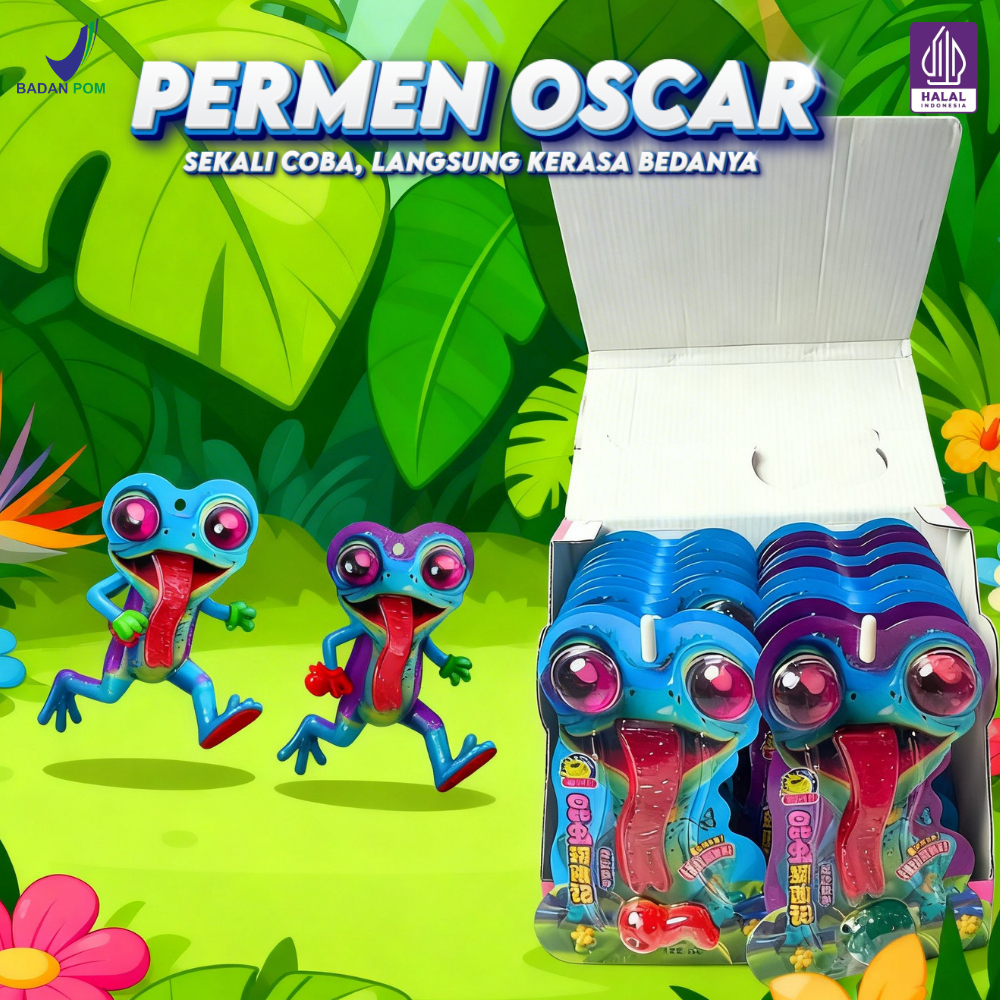 Permen Karakter Oscar Kenyal Bentuk Unik Rasa Buah Segar 2PCS / Permen Jelly Lembut