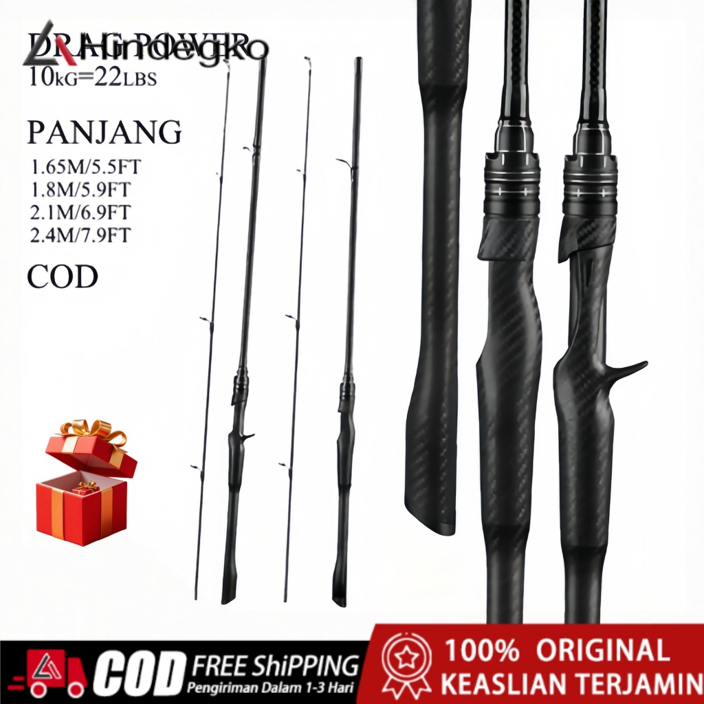 Hindegko Fishing Rod Joran Batang Medium Pancing Rod Casting Rod Spinning Carbon UL Power Jigging Ro