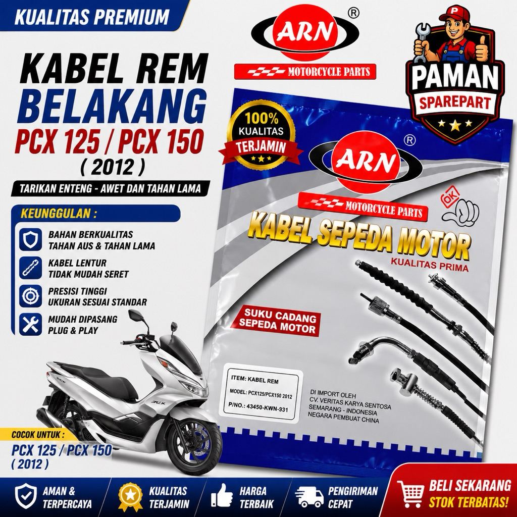 KABEL REM PCX 125 / PCX 150 2012 ARN