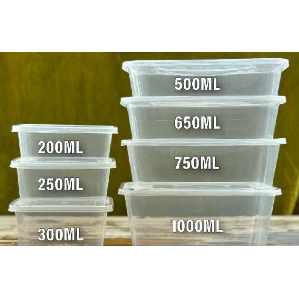 THINWALL RECTANGLE / Kotak makan plastik BOX MIKA THINWALL WADAH + TUTUP TERMURAH  ISI 25PCS Thinwal