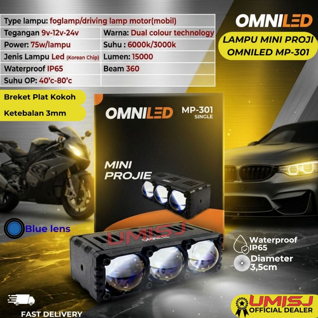 Mini Proji LampuOmniled Mp-301 / Lampu Mini Proji / Lampu Mini Omniled / Lampu Motor
