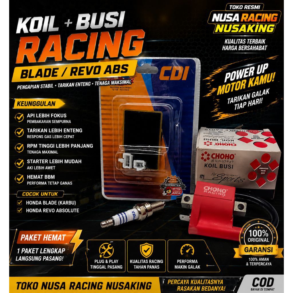 CDI HONDA BLADE REVO ABSOLUTE DAN BUSI RACING UNLIMATATE DAN KOIL RACING