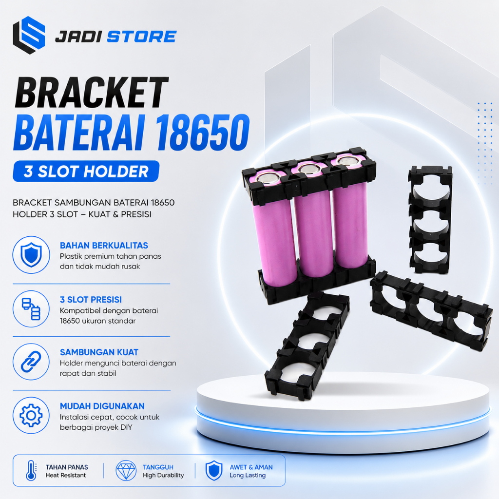 Bracket Baterai 18650 Sambungan Baterai 18650 Isi 3 Holder Bracket Battery Braket Sambungan Baterai 