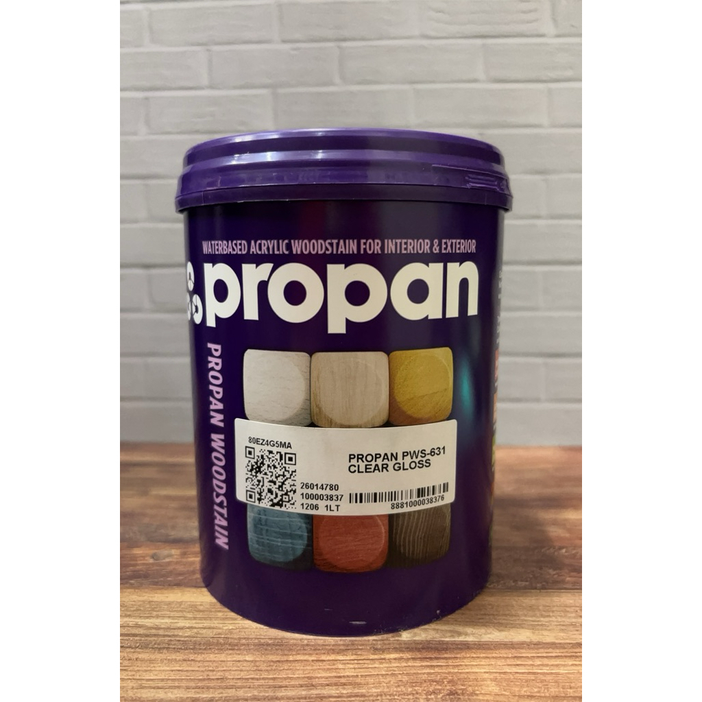 PROPAN PWS 631 CLEAR GLOSS | Propan PWS-631 Clear Gloss 1L Woodstain Waterbased Cat Kayu Interior Ek