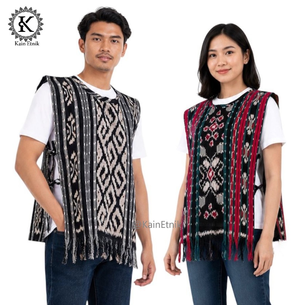 Outer Rompi Tenun / Vest Tenun Pria Wanita - Kain Etnik