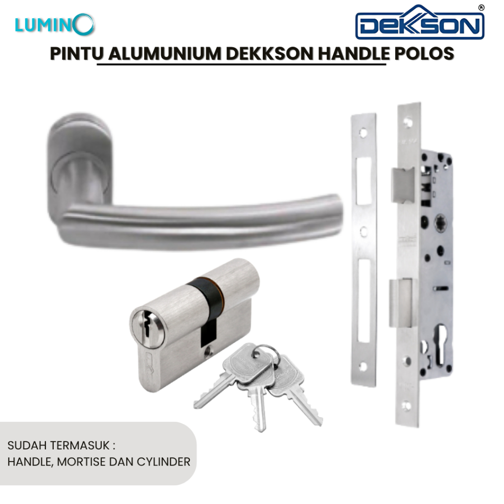 Dekkson - LHTR 02-820 OVAL SSS Handle Pintu Aluminium No Label Full Set Dekkson