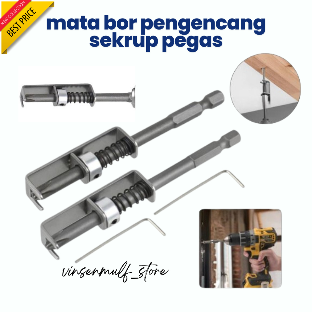 Mata bor pengencang sekrup pegas / Alat pengencang sekrup universal satu tangan