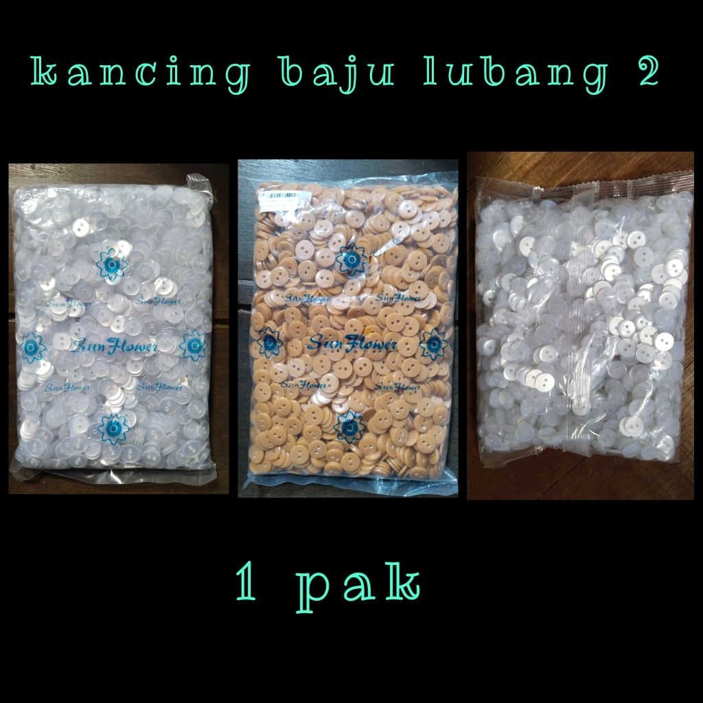 Kancing Baju Lubang 2 ( 1 Pak )