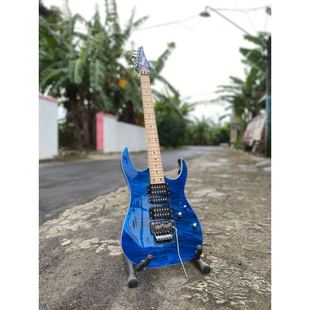 gitar elektrik Ibanez premium blue updown