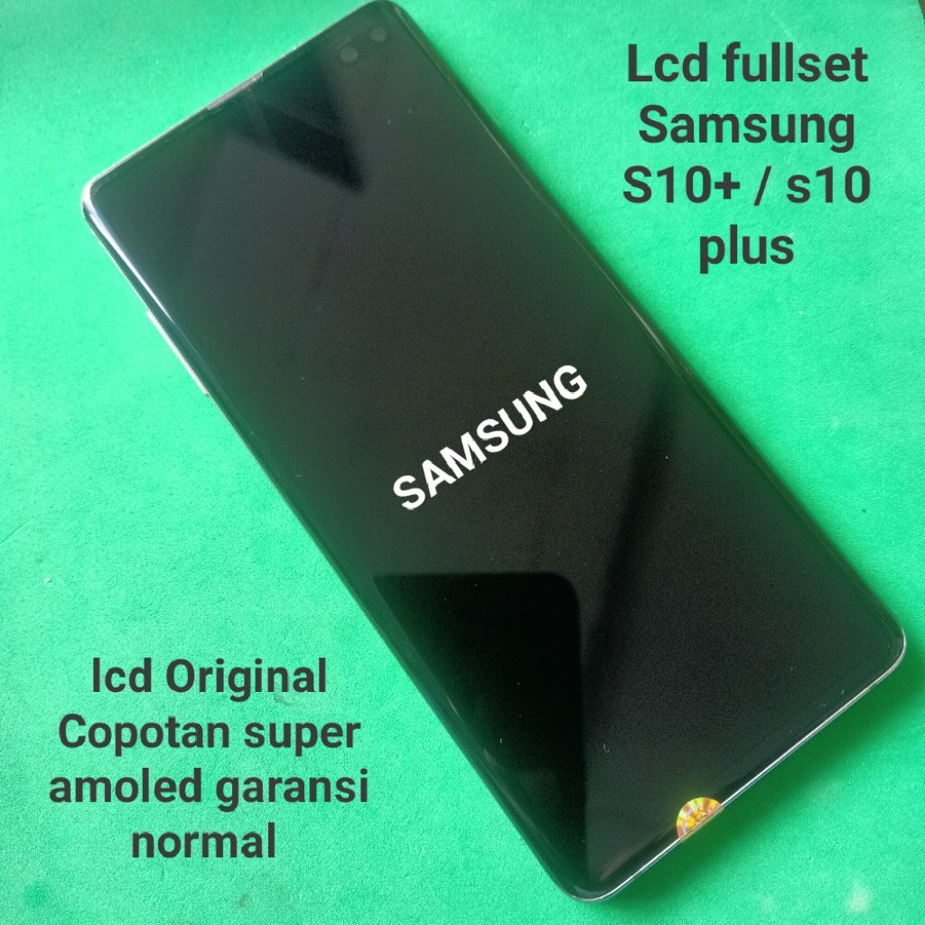 Lcd fullset Amoled Samsung S10+ S10 plus G957 Second Original Copotan sesuai foto garansi 1 minggu