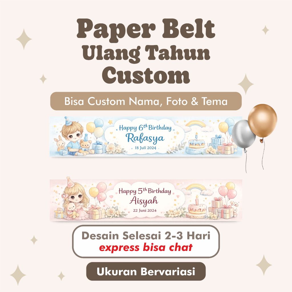 PAPER BELT ULTAH CUSTOM