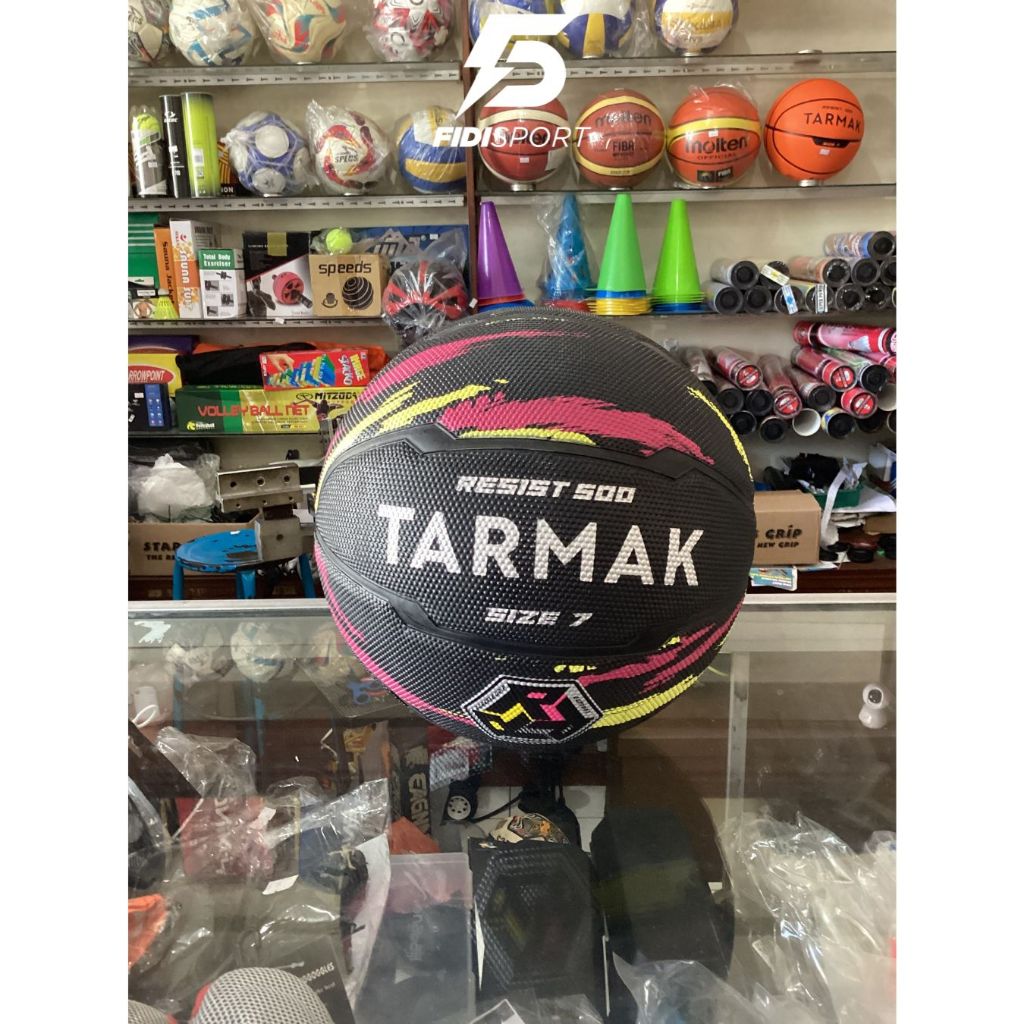 Bola Basket TARMAK Original - Hitam Orange Kuning Size 7 dan 5