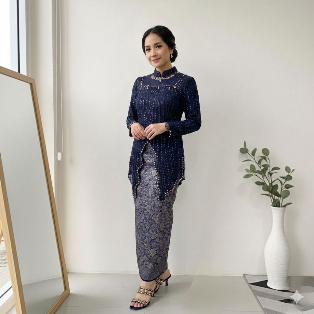 Set Kebaya Wisuda Terbaru - Set Kebaya Brokat Modern - Set Kebaya Pesta + Rok Songket Span