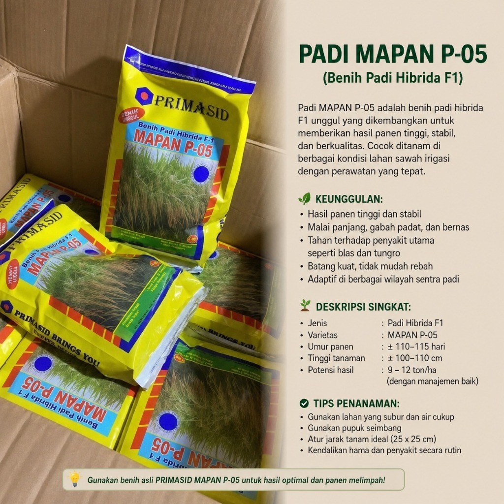 Benih Padi Bibit Mapan p05 Primasid Mapan 05 Hibrida 1kg