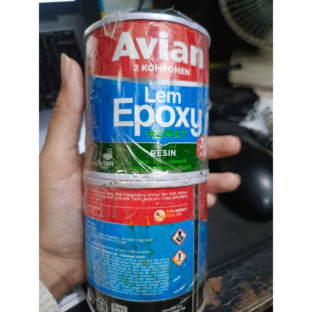 Avian lem epoxy 2 komponen pesin + hardener lem kayu besi kaca