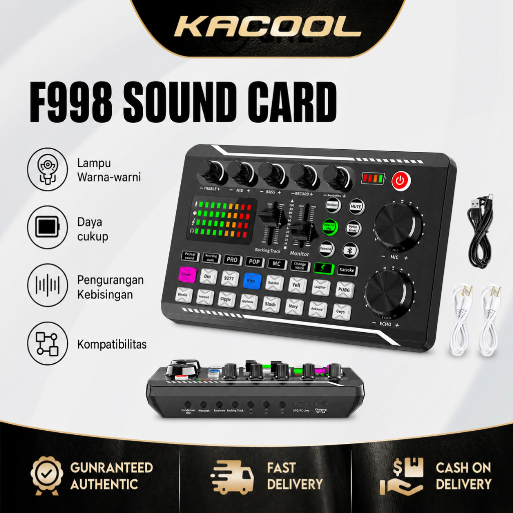 Soundcard Bluetooth Sound Card F998/V8S/V8 Live Mixer Audio Broadcast Recording Karaoke Sound Card