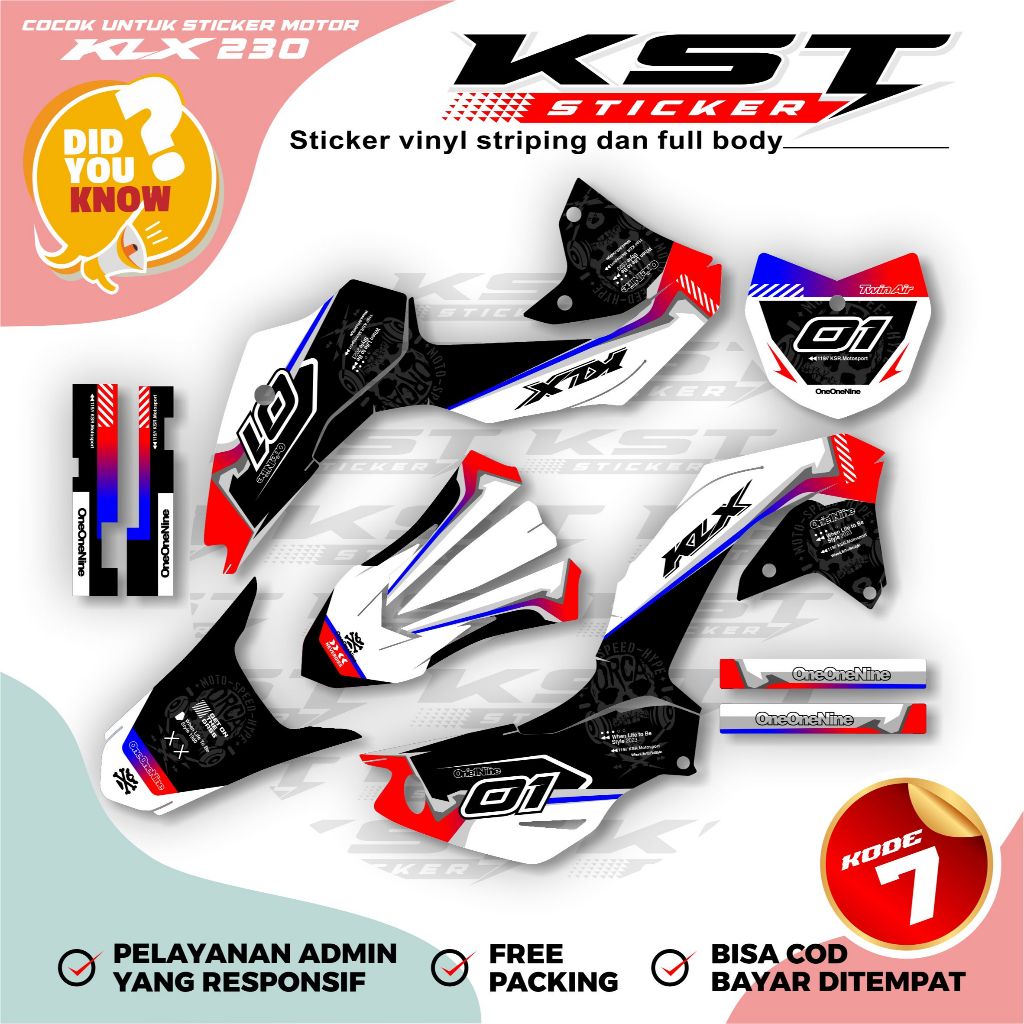 Decal Klx 230 sm / Decal klx / Decal Klx Super Glosy Premium ST. 07