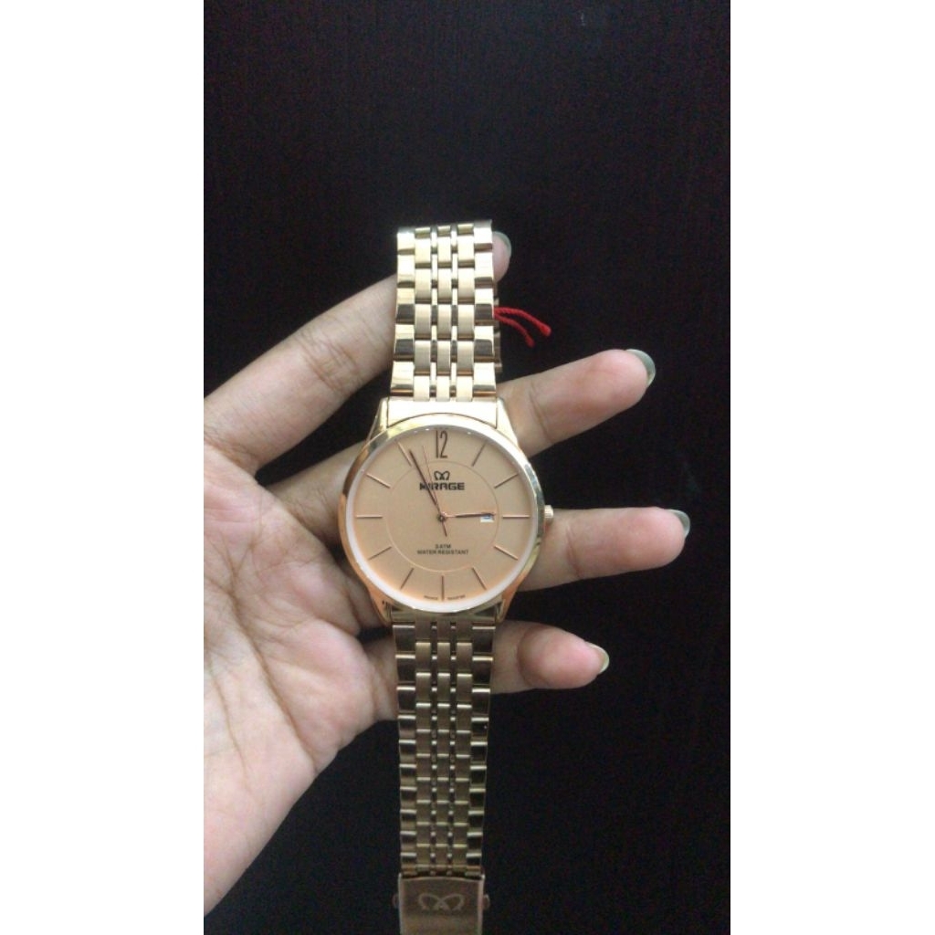 Jam Tangan Mirage 8647 Rosegold All Stainless Steel Original