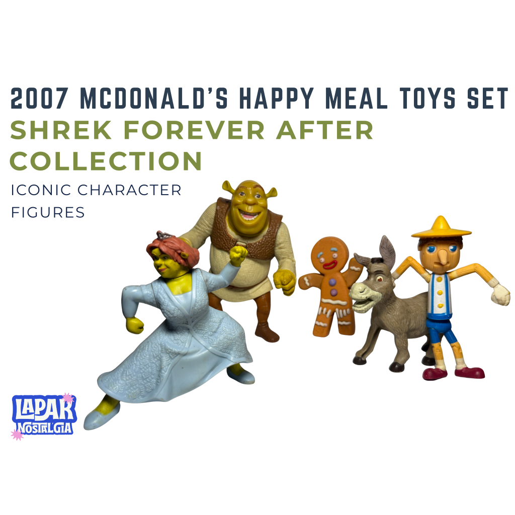 2007 MCDONALD'S HAPPY MEAL TOYS SET SHREK FOREVER AFTER COLLECTION 5 PCS PRELOVED | MAINAN PRELOVED 