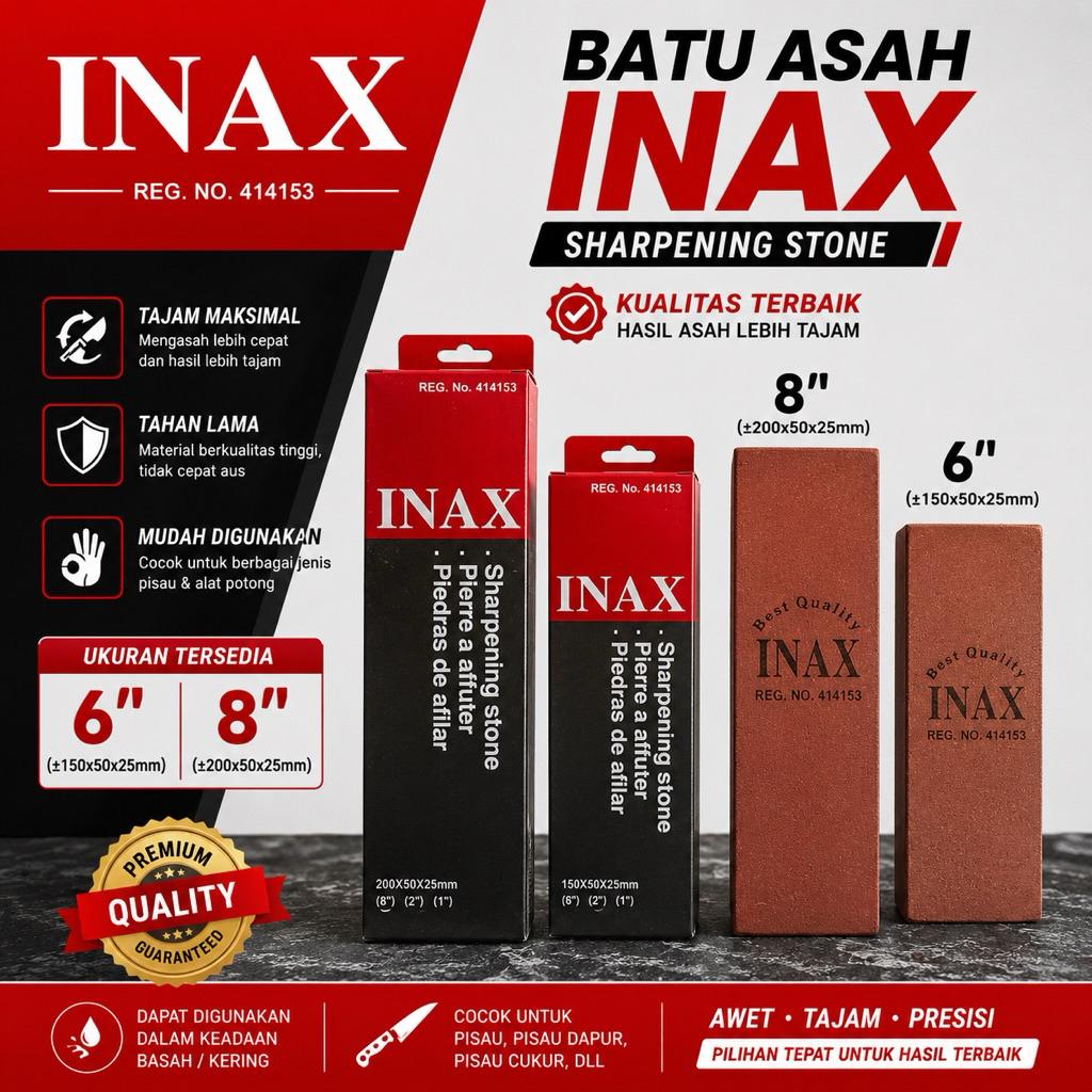 Batu Asah INAX Ungkal asahan pisau 6" 8"