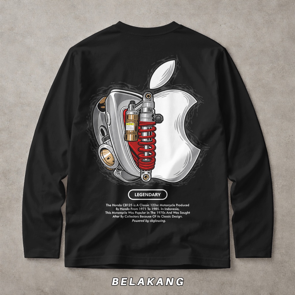 fashionlokal.idn Kaos BAJU APPLE ORIGINAL CBGLOWING Lengan Panjang - Long Sleeve Bahan Cotton Combed