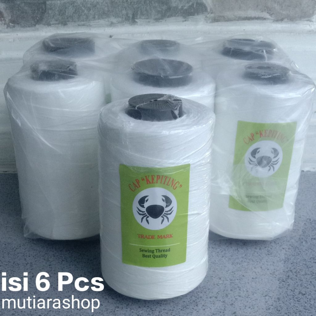 Benang Jahit Karung KEPITING isi 6 Pcs - Benang Kuat  Berkualitas
