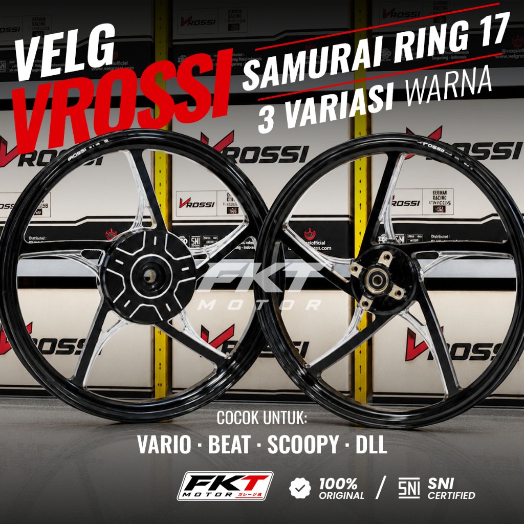 Velg Racing VROSSI Venom Samurai Ring 17 Untuk Vario 125/150/160 Beat FI Karbu Scoopy Genio Matic Ho