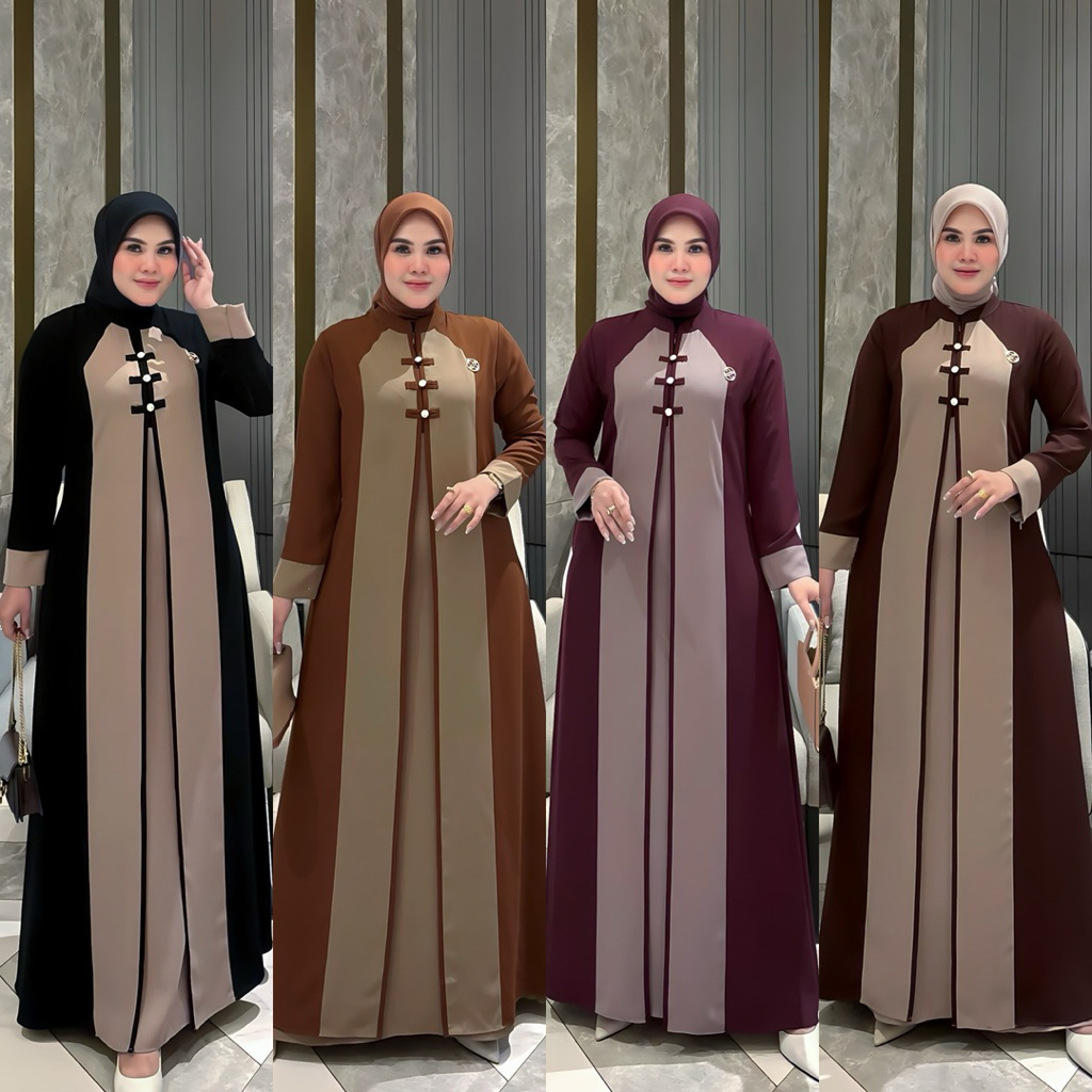 Felisha Arvella Yunna Raneva dress by Zahra gamis terbaru gamis cantik dress muslimah gamis seragama