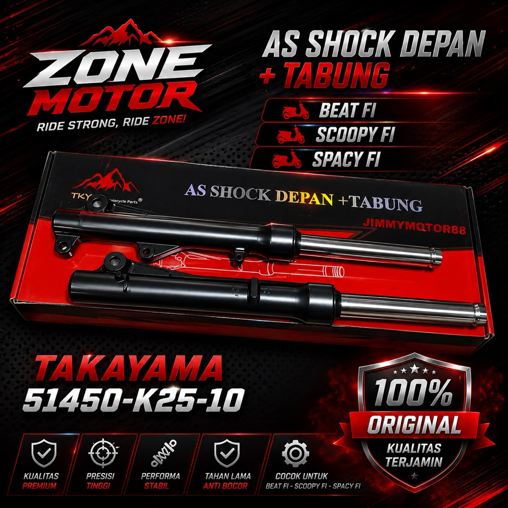 Takayama AS SHOCK + TABUNG tipe motor BEAT FI (BLACK)