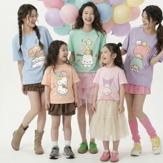 KAOS SANRIO lucu banget warna pastel POLLATEE sanclub premium cotton 30s 24s 20s  P1112