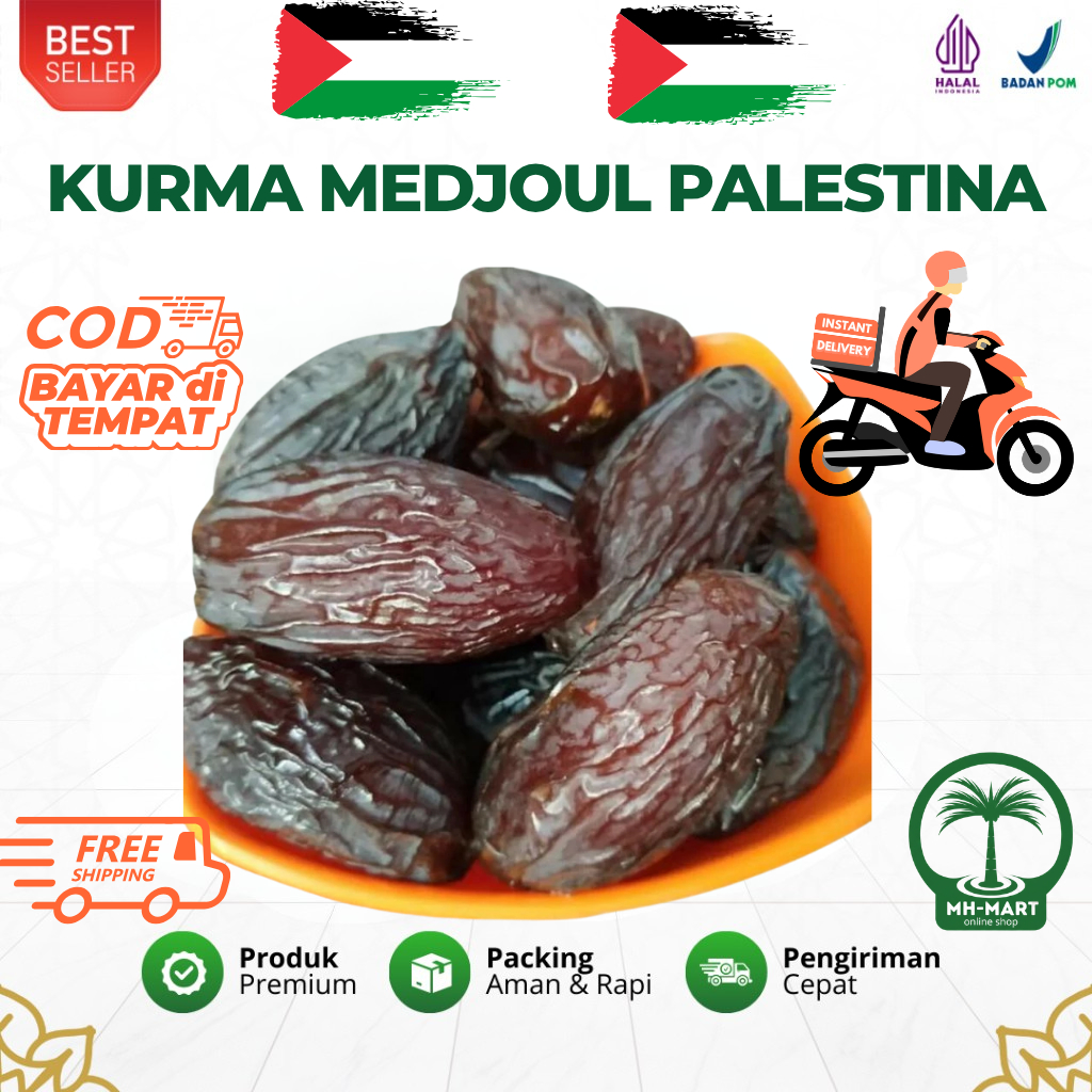 Kurma Medjoul Palestina Jumbo Premium Medjool Al Rawad Ranuna Syam Kufiya - Oleh Oleh Haji Umroh