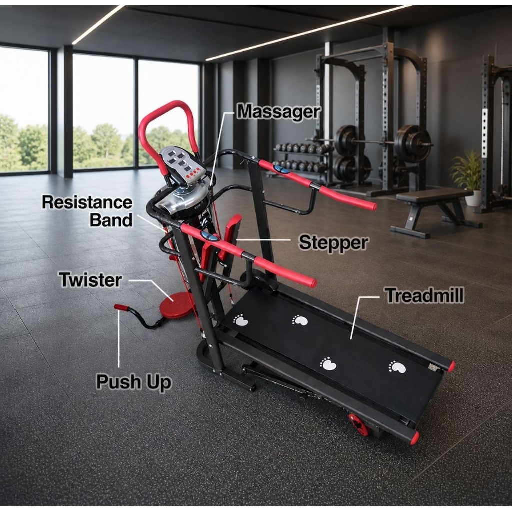 Treadmill Manual 6 Multi Fungsi Manual Second (bekas) MURAH Treadmill + Stepper + Massager