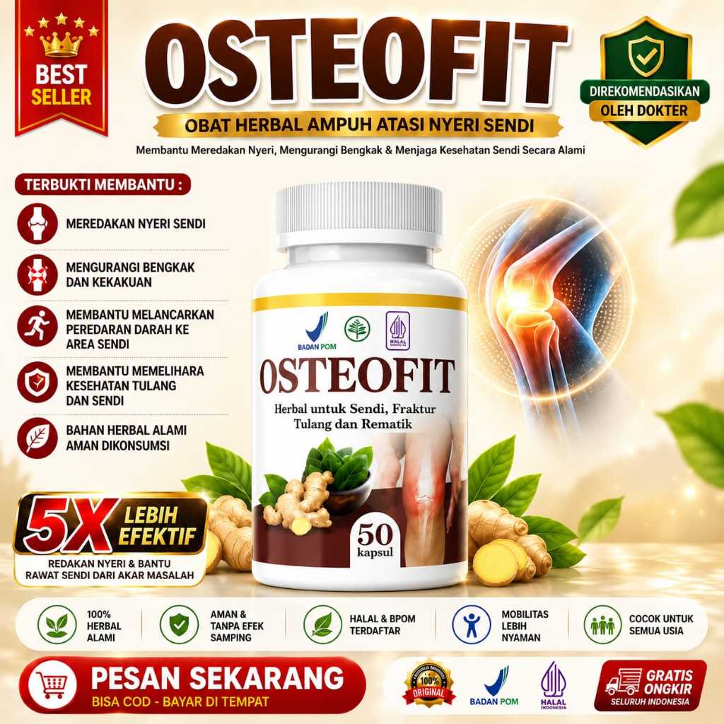 PROMO SPESIAL  OSTEOFIT | Herbal Atasi Osteoporosis, Nyeri Sendi & Tulang Rapuh – Kapsul Herbal 50 B