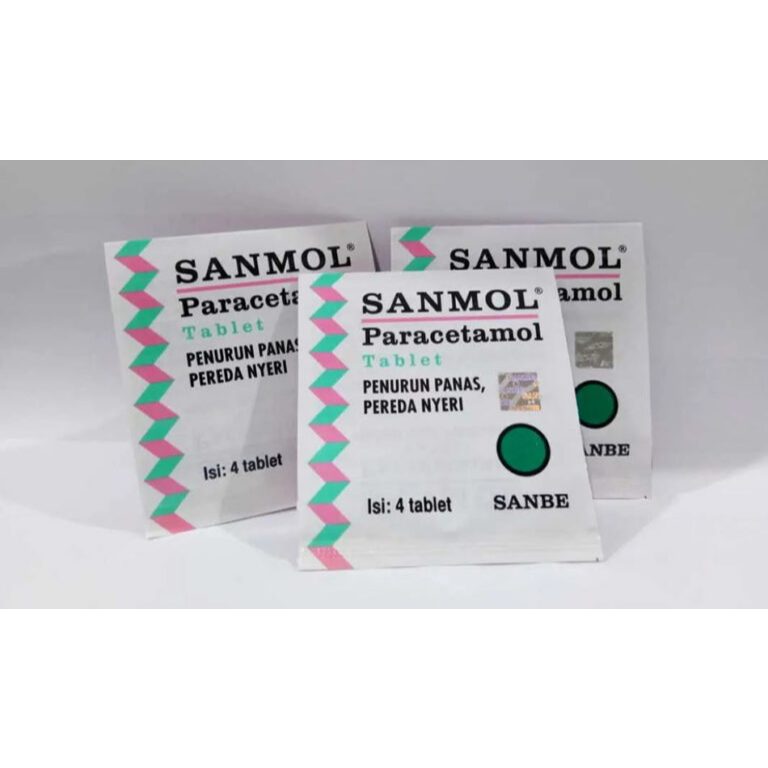 Sanmol Paracetamol 500 mg - 4 Tablet Strip, Meredakan Nyeri dan Demam, Sanmol Obat Turun Panas Demam
