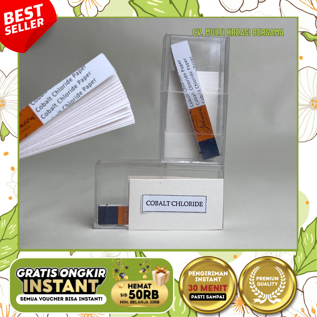 KERTAS COBALT CHLORIDE | KERTAS UJI KELEMBAPAN | KERTAS INDIKATOR AIR LABORATORIUM | COBALT CHLORIDE