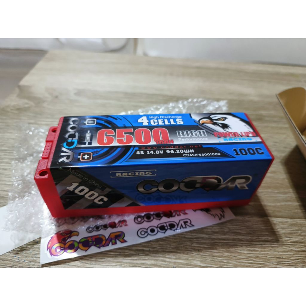 lipo batre 4s 6500mah 100c new hard case