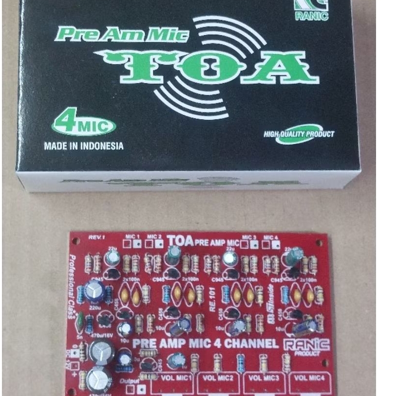 Kit penguat mic pre amp mic mixer 4 channel model toa ( 265 )