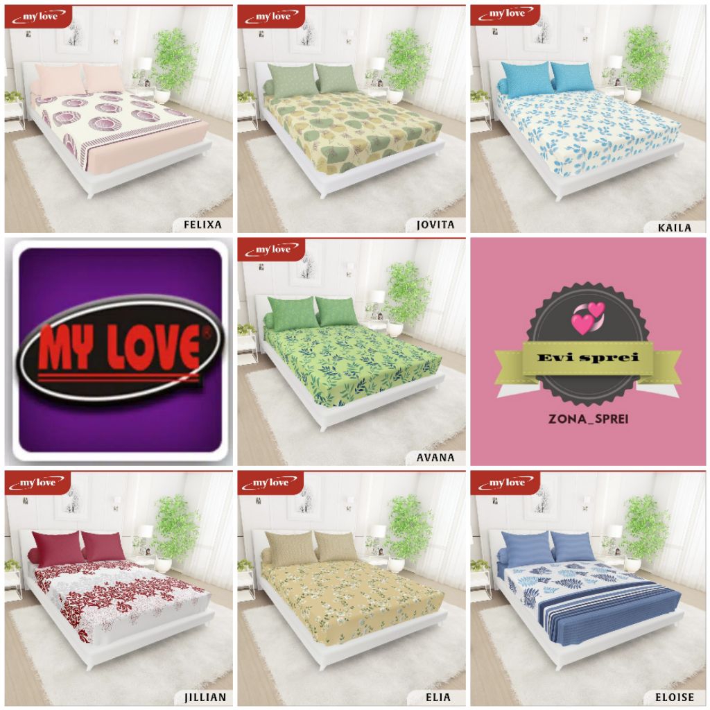 Sprei my love 180x200 tinggi 30cm sprei all new my love original