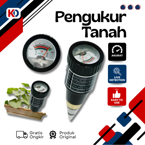 KONGDO Ph Tanah - Soil Ph VT 05 Soil Moisture Alat Pengukur Ph Tanah Alat Penggukur Tanah 2 In 1