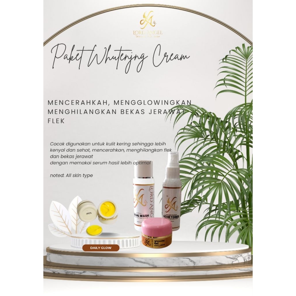 LORD ANGEL Whitening Cream - Mencerahkan wajah yg kusam, membuat wajah yg kering menjadi lembab, men