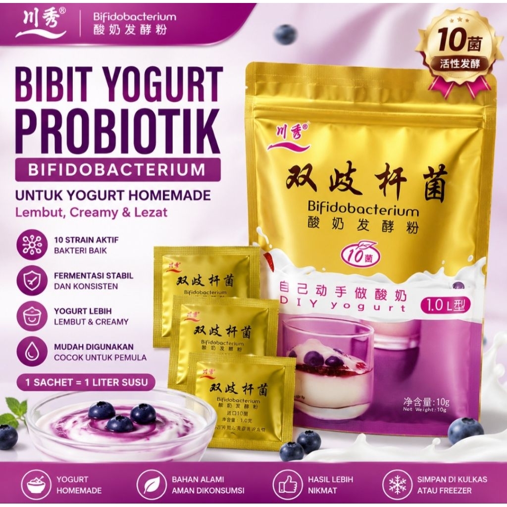 Bibit Starter Yogurt Bifidobacterium | Starter Yogurt Probiotik Homemade | Harga per Sachet