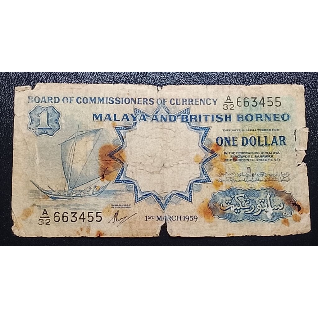 uang asing malaya and British Borneo 1 dollar p3639
