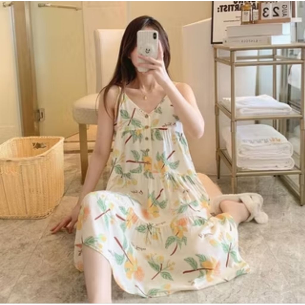 UNINICE Suspender nightdress wanita baju tidur daster fashion kekinian