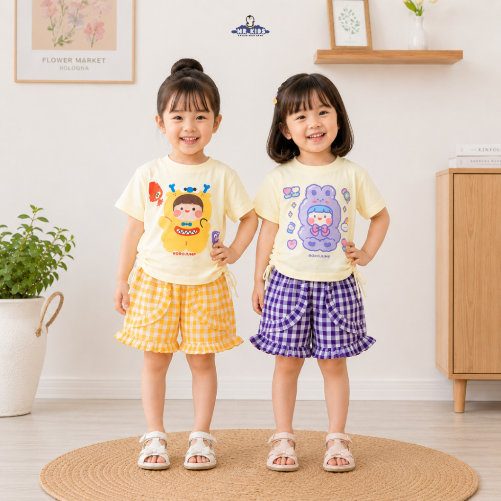 Setelan Baju Anak Perempuan Chika One Set Anak Cewek Usia 1-5 Tahun