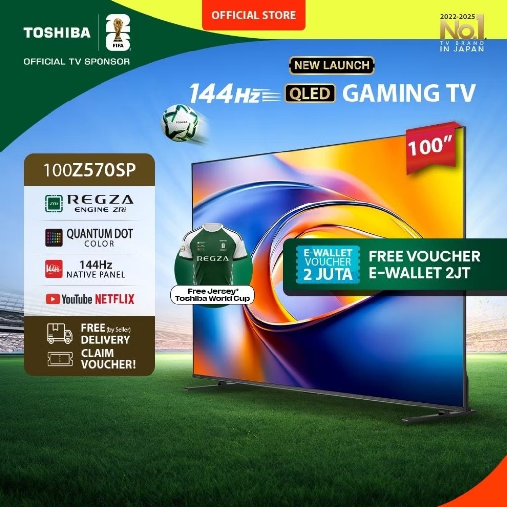 AI 4K Qled 144HZ TV Toshiba 100inch 4k UHD gaming ai smart TV Dolby vision 144hz QLED GAMING TV 100Z